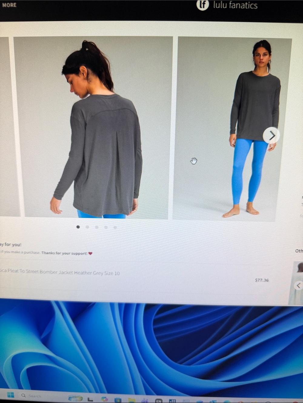 lululemon athletica modal pleated back Long-Sleeve Shirt - Black